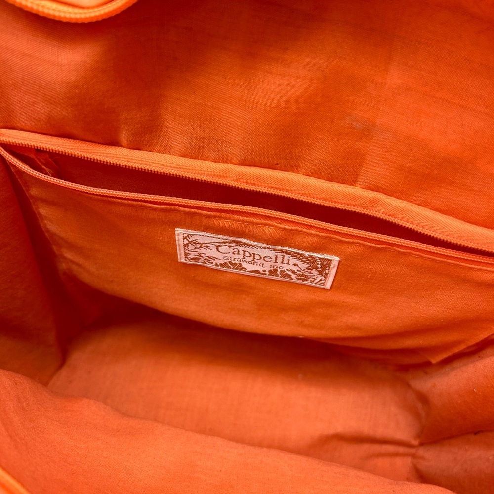 Cappelli orange woven oval beaded over the shoulder tote like bag - Picture 4 of 4